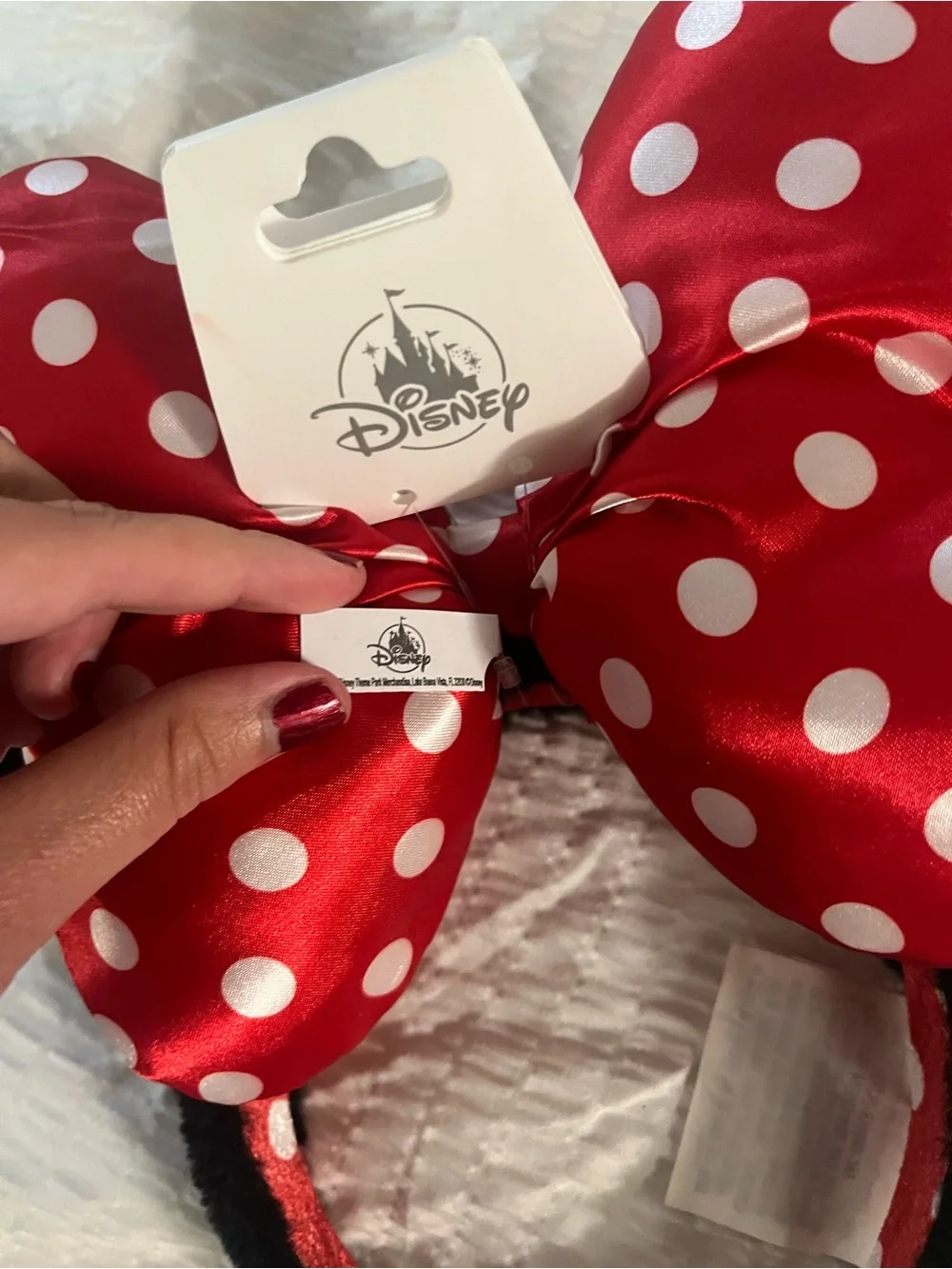 Disney BIG bow Red Polka Dot Minnie Mouse Ears Headband
